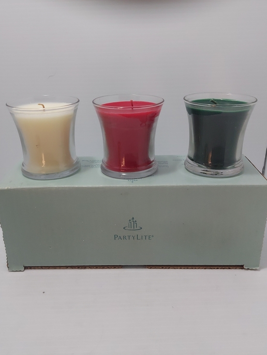PartyLite Other - PartyLite Bestburn Mini Jar Trio Trumpet Candles 3-Piece Set P9574 Christmas NIB
